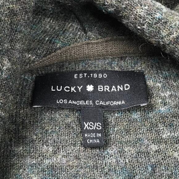 Lucky Brand Wool Blend Duster Style Sleeveless Cardigan Green Women’s Size XS/S - Picture 7 of 7